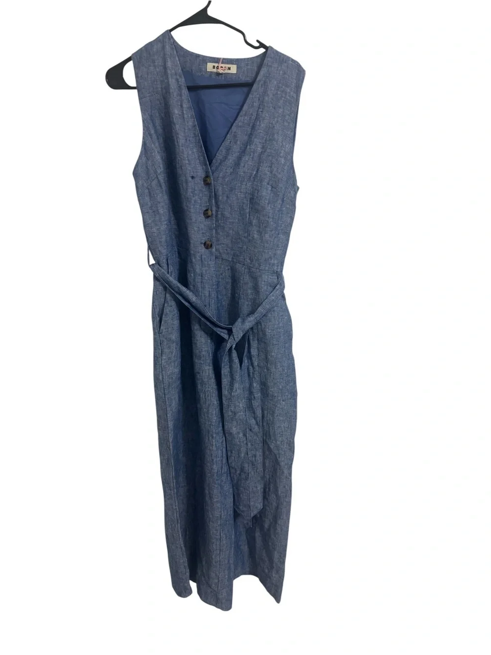 Nwt Boden Laura V-neck Linen Jumpsuit Sz 10R (70)